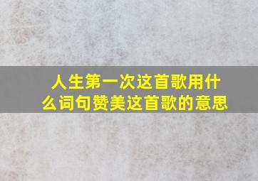 人生第一次这首歌用什么词句赞美这首歌的意思