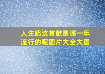 人生路这首歌是哪一年流行的呢图片大全大图