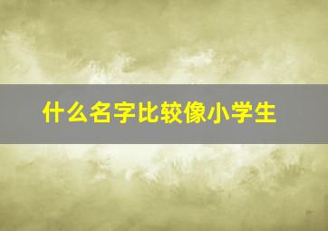 什么名字比较像小学生