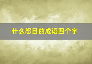 什么怒目的成语四个字