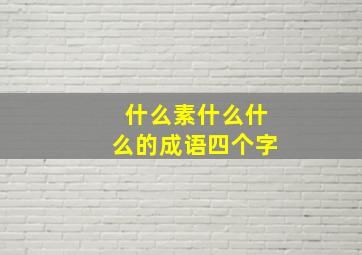 什么素什么什么的成语四个字