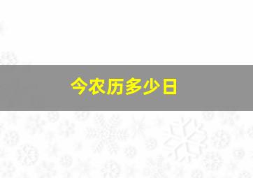 今农历多少日