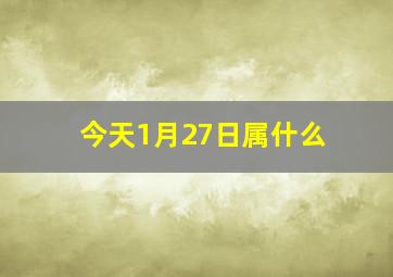 今天1月27日属什么