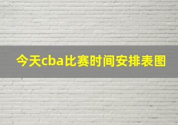 今天cba比赛时间安排表图