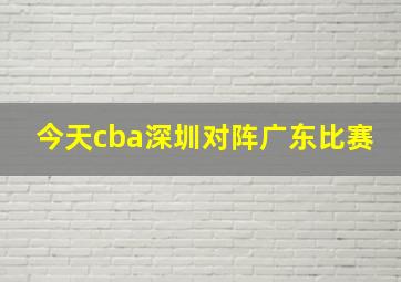 今天cba深圳对阵广东比赛