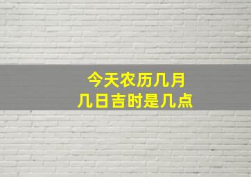 今天农历几月几日吉时是几点