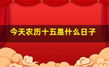 今天农历十五是什么日子