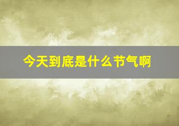 今天到底是什么节气啊