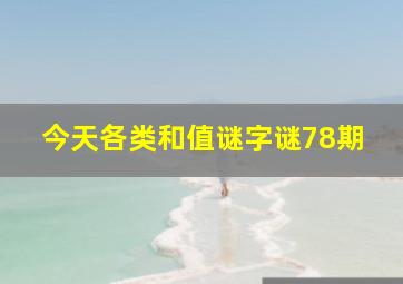 今天各类和值谜字谜78期