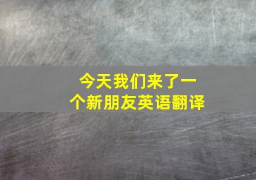 今天我们来了一个新朋友英语翻译