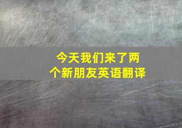 今天我们来了两个新朋友英语翻译