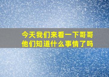 今天我们来看一下哥哥他们知道什么事情了吗