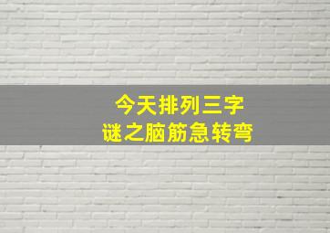 今天排列三字谜之脑筋急转弯