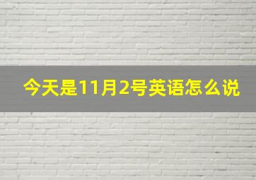 今天是11月2号英语怎么说