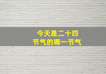 今天是二十四节气的哪一节气