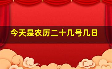 今天是农历二十几号几日