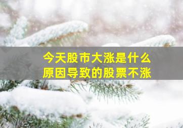 今天股市大涨是什么原因导致的股票不涨