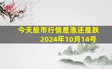 今天股市行情是涨还是跌2024年10月14号