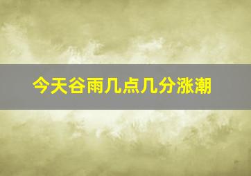 今天谷雨几点几分涨潮