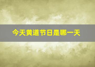 今天黄道节日是哪一天