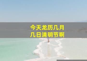 今天龙历几月几日清明节啊