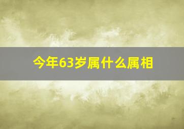 今年63岁属什么属相