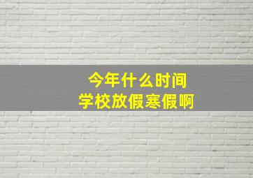 今年什么时间学校放假寒假啊