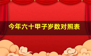 今年六十甲子岁数对照表