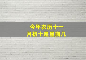 今年农历十一月初十是星期几