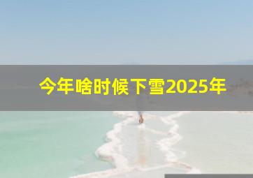 今年啥时候下雪2025年