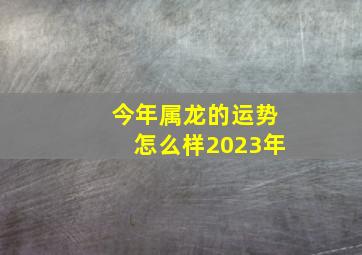 今年属龙的运势怎么样2023年