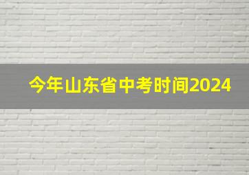 今年山东省中考时间2024