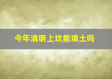 今年清明上坟能填土吗