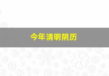 今年清明阴历