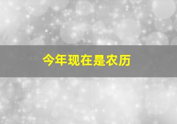 今年现在是农历