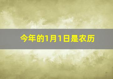 今年的1月1日是农历