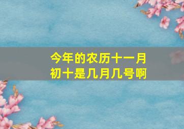 今年的农历十一月初十是几月几号啊