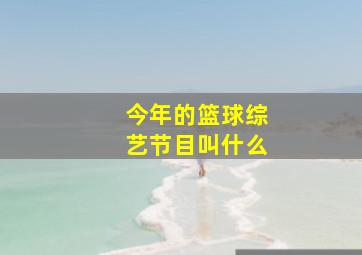 今年的篮球综艺节目叫什么