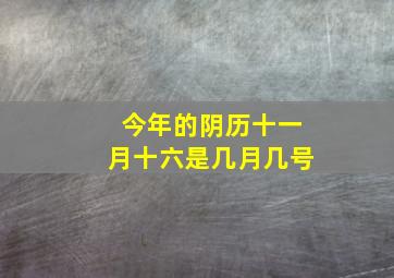 今年的阴历十一月十六是几月几号