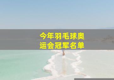 今年羽毛球奥运会冠军名单