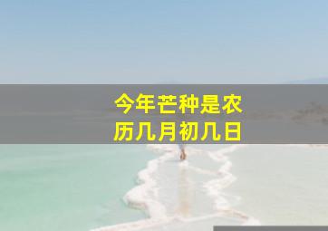 今年芒种是农历几月初几日