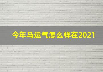 今年马运气怎么样在2021