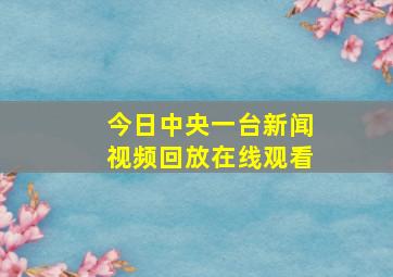 今日中央一台新闻视频回放在线观看