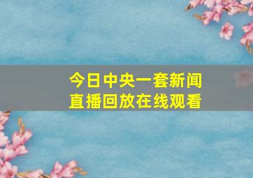 今日中央一套新闻直播回放在线观看