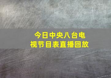 今日中央八台电视节目表直播回放