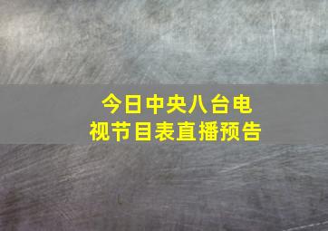 今日中央八台电视节目表直播预告