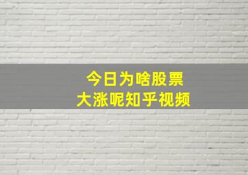 今日为啥股票大涨呢知乎视频