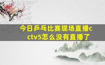 今日乒乓比赛现场直播cctv5怎么没有直播了