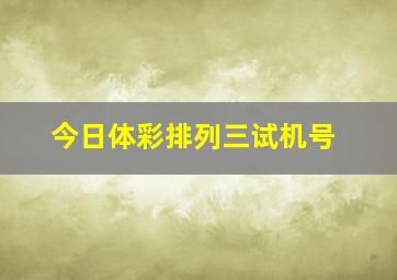 今日体彩排列三试机号