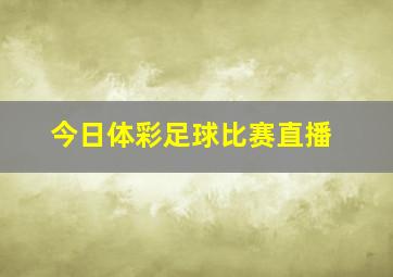 今日体彩足球比赛直播